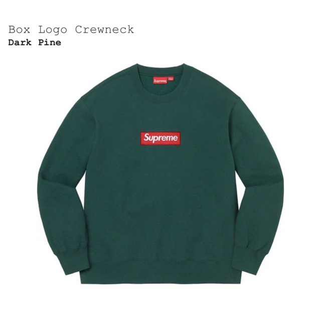 【S】22AW Supreme Box Logo Crewneck Pine