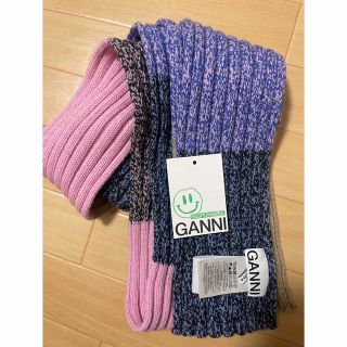 GANNI Structured Rib Thin Scarf マフラー(マフラー/ショール)