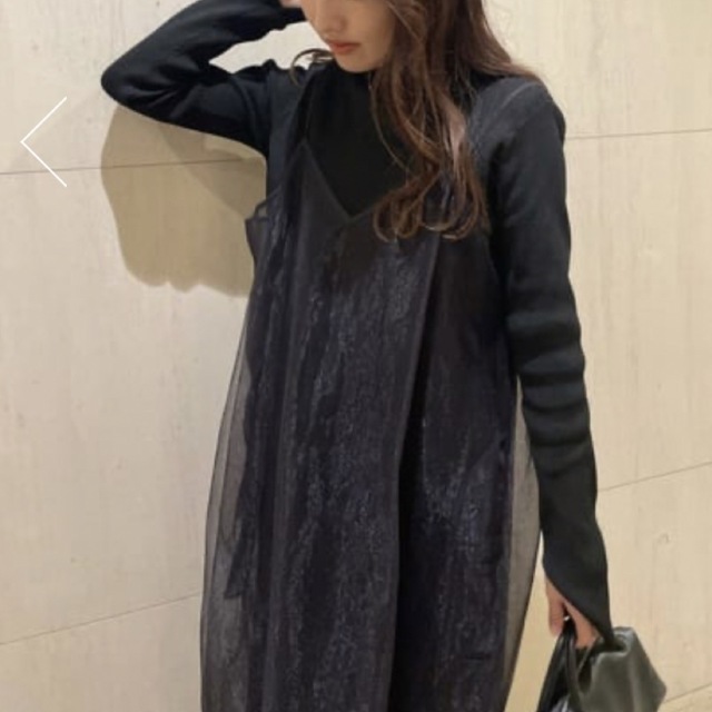 moussy(マウジー)のMOUSSY M_ リブニットワンピース 2way ブラック レディースのワンピース(ロングワンピース/マキシワンピース)の商品写真