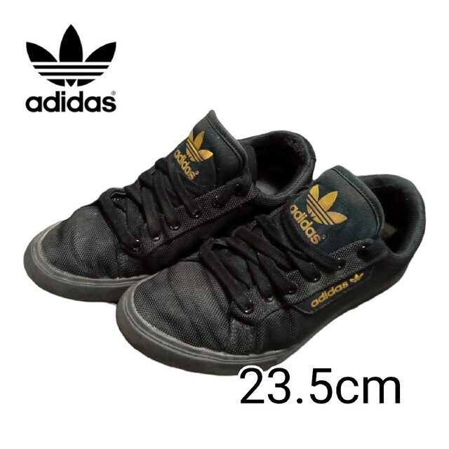 お値引き大歓迎】adidas ローカットスニーカー 23.5cm ブラック