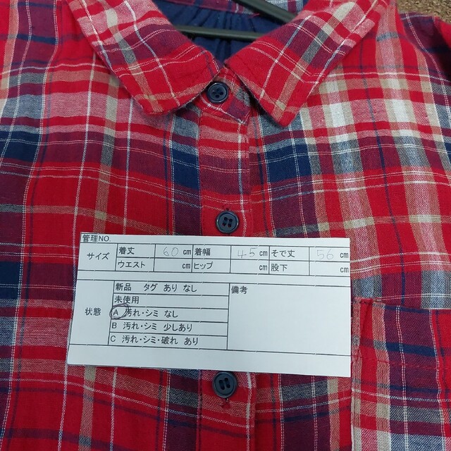 チェックシャツ　赤　Lサイズ レディースのトップス(シャツ/ブラウス(長袖/七分))の商品写真