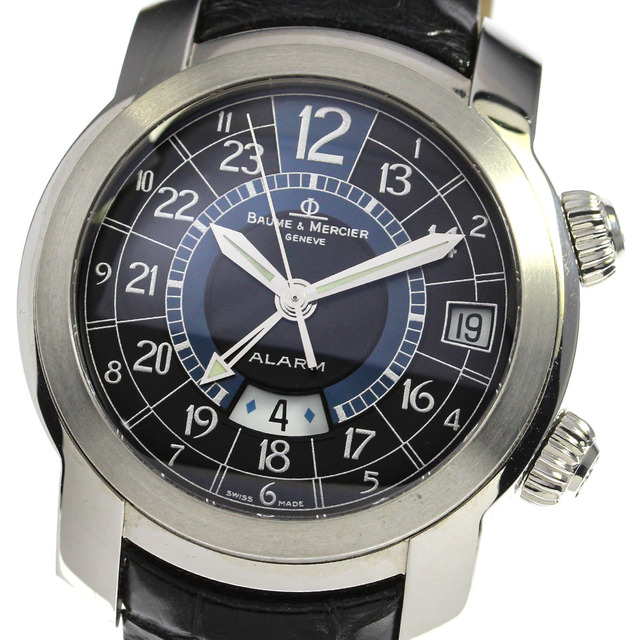 特別オファー GMT アラーム ケープランド Mercier】ボーム&メルシェ & ★箱付き【Baume - BAUME&MERCIER 65322 メンズ_723132 自動巻き 腕時計(アナログ)