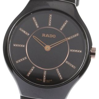 ラドー(RADO)の☆極美品 ★箱・保証書付き【RADO】ラドー トゥルーシンライン インデックスダイヤ 420.0742.3 / R27742709 クォーツ レディース_723323【ev20】(腕時計)