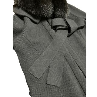超美品◇TO BE CHIC♡ニットコート◇たっぷりフォックスファー◇ベルト