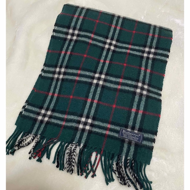 女の子向けプレゼント集結小物Burberry カシミヤ100% グリーン ノバチェック マフラー 英国製 www