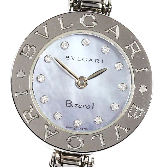 BVLGARI - ☆美品 ★保証書付き【BVLGARI】ブルガリ B-zero1 12Pダイヤ Mサイズ BZ22S クォーツ レディース_698073