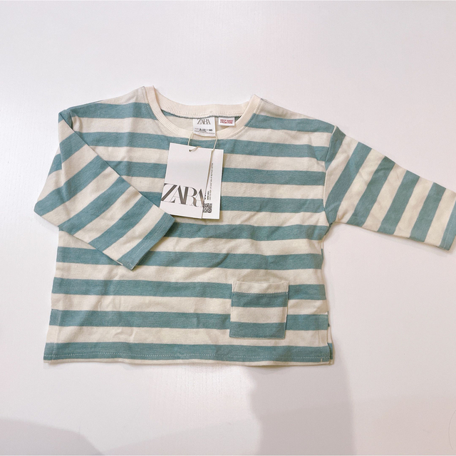 ZARA KIDS(ザラキッズ)のZARA baby ボーダーロンT 新品未使用 キッズ/ベビー/マタニティのベビー服(~85cm)(Ｔシャツ)の商品写真