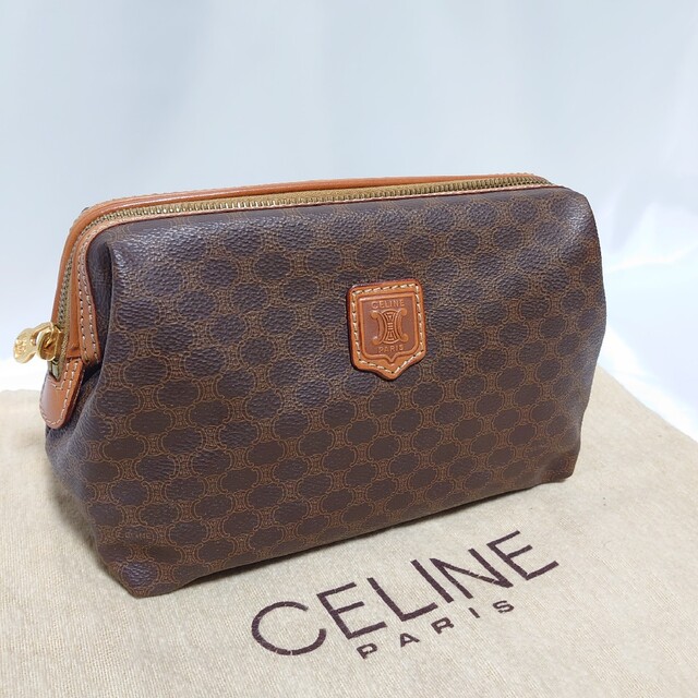 美品 CELINE マカダム柄 ポーチ