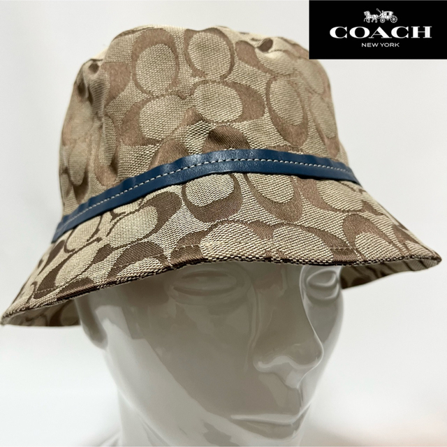 新品】COACH コーチ 定番シグネチャーモノグラム柄バケットハット 男女