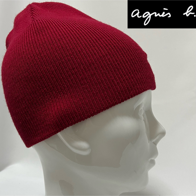 agnes b.(アニエスベー)の【超美品】agnes b.アニエスベーフランス製 ロゴ付きニットキャップ男女兼用 メンズの帽子(キャップ)の商品写真