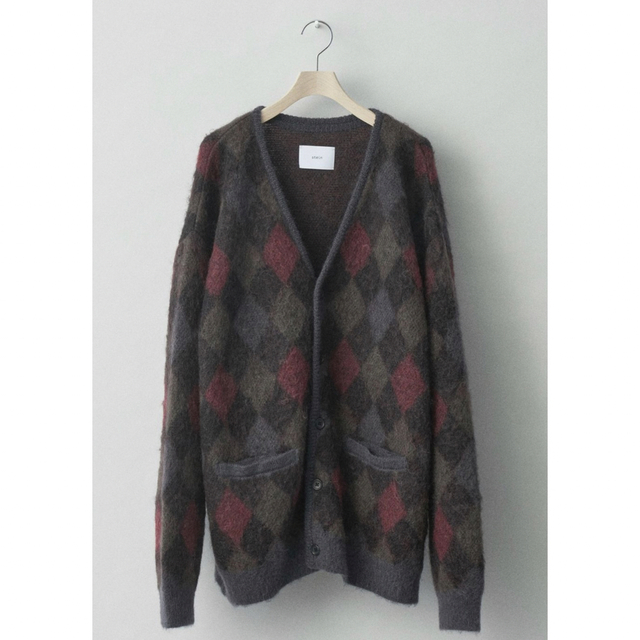 2022春の新作 stein CARDIGAN ARGYLE MOHAIR KID カーディガン