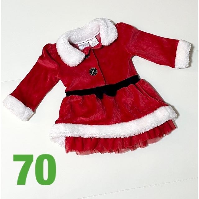 ベビー70サイズ＊クリスマスサンタワンピース キッズ/ベビー/マタニティのベビー服(~85cm)(ワンピース)の商品写真