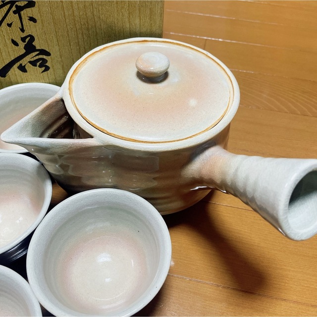 萩焼 正規品 姫焼 番茶器 急須 湯呑み セット 器 皿 骨董 焼物 陶芸 縈泉 1