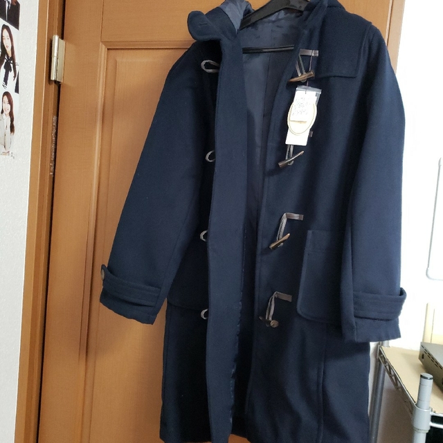 フード付きロングダッフルコート　M レディースのジャケット/アウター(ダッフルコート)の商品写真