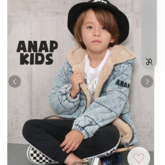 ANAP Kids(アナップキッズ)のANAP　ケミカルボアジャケット　キッズ　デニム　ダウン キッズ/ベビー/マタニティのキッズ服男の子用(90cm~)(ジャケット/上着)の商品写真