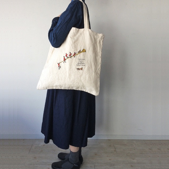 トートバッグ美品 R&D.M.Co-✨オールドマンズテーラー フォックスハント刺繍バッグ