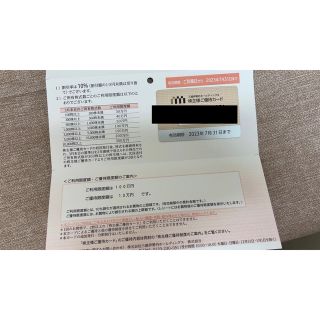 ミツコシ(三越)の三越伊勢丹　株主優待カード　利用限度額100万円/優待限度額10万円(ショッピング)