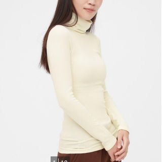 ユニクロ(UNIQLO)の美品　UNIQLO　ヒートテックシームレスリブタートルネックT(Tシャツ(長袖/七分))