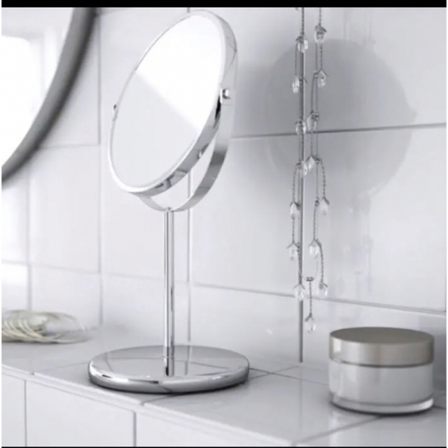 IKEA(イケア)のIKEA 鏡トレンスームTRENSUM 拡大鏡 防水 ステンレス　即購入OK⭐︎ インテリア/住まい/日用品のインテリア小物(スタンドミラー)の商品写真