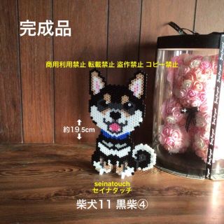 seinatouchアイロンビーズ図案1枚柴犬　黒柴④ 追加キッド可能(インテリア雑貨)