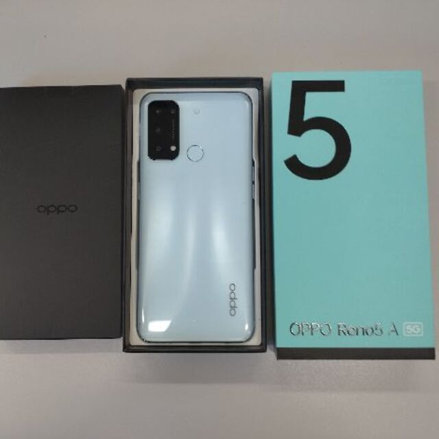 【美品】OPPO Reno5 A ブルー:CPH2199 IB 本体