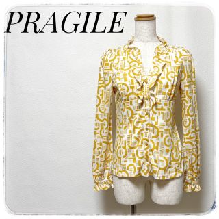 フラジール(FRAGILE)の昭和レトロ感✨PRAGILEフラジール✨ブラウス シャツ 長袖マスタードカラーS(シャツ/ブラウス(長袖/七分))