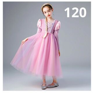 新品　120 ベロア風　長袖　プリンセス ドレス　コスチューム　子供(ドレス/フォーマル)
