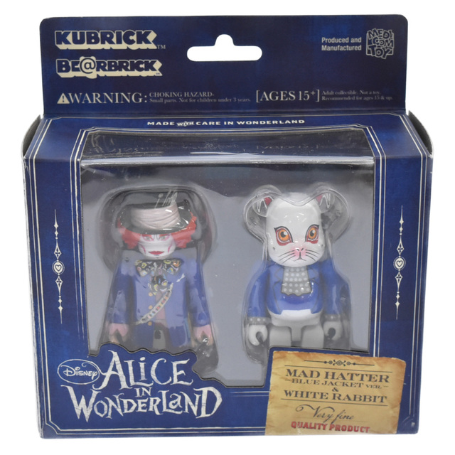 MEDICOM TOY(メディコムトイ)のMEDICOM TOY メディコムトイ ×Disney BE@RBRICK / KUBRICK ALICE IN WONDERLAND 100% ディズニー アリスインワンダーランド ベアブリック キューブリック フィギュア 2体セット ブルー エンタメ/ホビーのフィギュア(その他)の商品写真