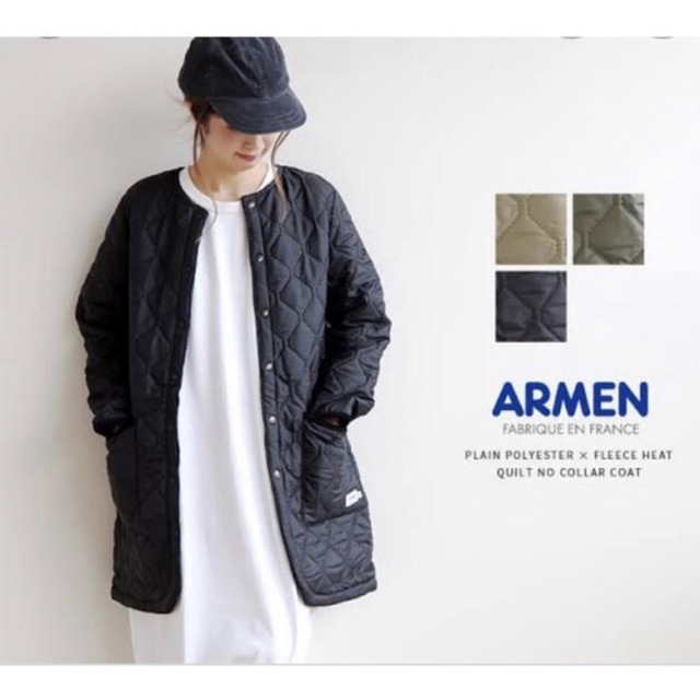 ARMEN(アーメン)のアーメン　キルティングノーカラーコート レディースのジャケット/アウター(その他)の商品写真