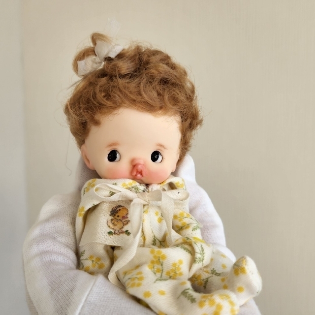 miumoe  ①Buchudoll⁡♡ミモザとんがり頭ロンパース♡ ハンドメイドのぬいぐるみ/人形(人形)の商品写真
