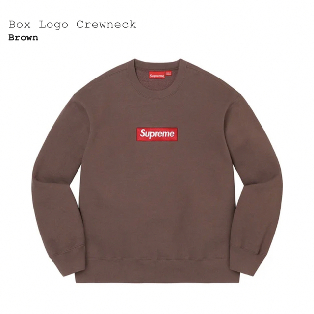 22AW Supreme Box Logo Crewneck Brown S | www.jarussi.com.br