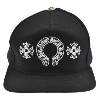 クロムハーツ(Chrome Hearts)のCHROME HEARTS クロムハーツ TRUCKER CAP デニムトラッカー ホースシューステッチデニムキャップ ブラック(キャップ)