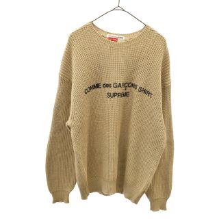 シュプリーム(Supreme)のSUPREME シュプリーム 18AW×COMME des GARCONS SHIRT Cotton Sweater コムデギャルソン シャツ コットン ロゴプリント ニットセーター ベージュ(ニット/セーター)