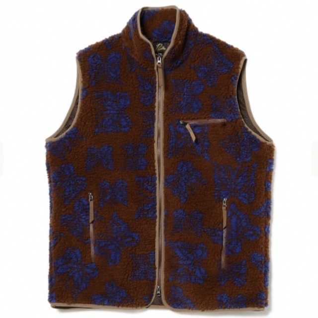 NEEDLES × BEAMS / Boa Fleece Vest XL 茶　紫