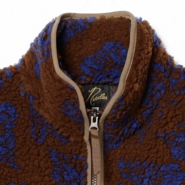 NEEDLES × BEAMS / Boa Fleece Vest XL 茶　紫