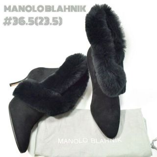 新品　未使用　マノロブラニク　manoloblahnik ファー　39  ブーツ