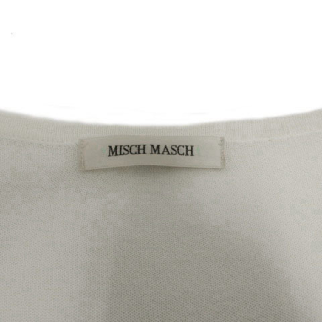 MISCH MASCH(ミッシュマッシュ)のミッシュマッシュ カーディガン 丸首 ビジューボタン パール ビーズ 白 M レディースのトップス(カーディガン)の商品写真