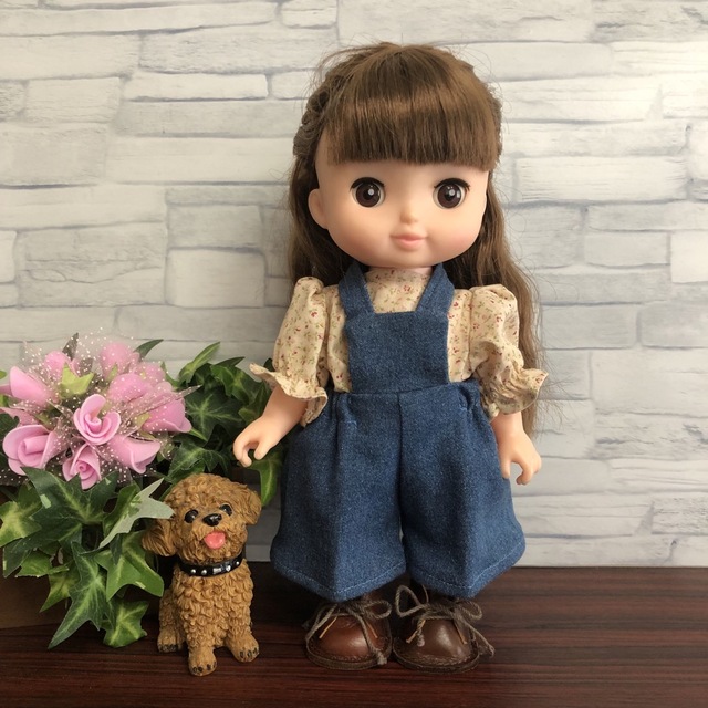 などありま】 メルちゃん ソランちゃん 服 ハンドメイド サロペット 選べる くすみピン