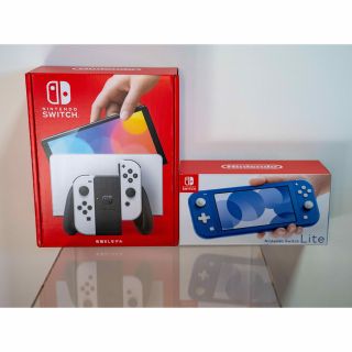 ニンテンドースイッチ(Nintendo Switch)のニンテンドースイッチ　有機EL ホワイト本体 LITEブルー セット(家庭用ゲーム機本体)