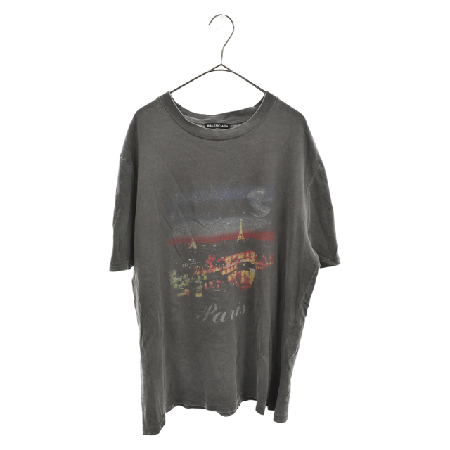 BALENCIAGA バレンシアガ PARIS TEE 508185-TYK36 パリスプリント ヴィンテージ加工 半袖Tシャツ グレー #dg2302 | フリマアプリ ラクマ