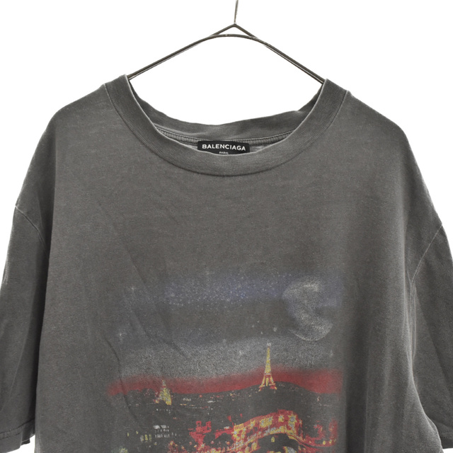 Balenciaga(バレンシアガ)のBALENCIAGA バレンシアガ PARIS TEE 508185-TYK36 パリスプリント ヴィンテージ加工 半袖Tシャツ グレー #dg2302 メンズのトップス(Tシャツ/カットソー(半袖/袖なし))の商品写真