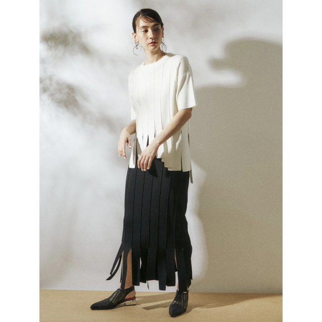 UN3D.(アンスリード)のストラップニットスカート レディースのスカート(ロングスカート)の商品写真