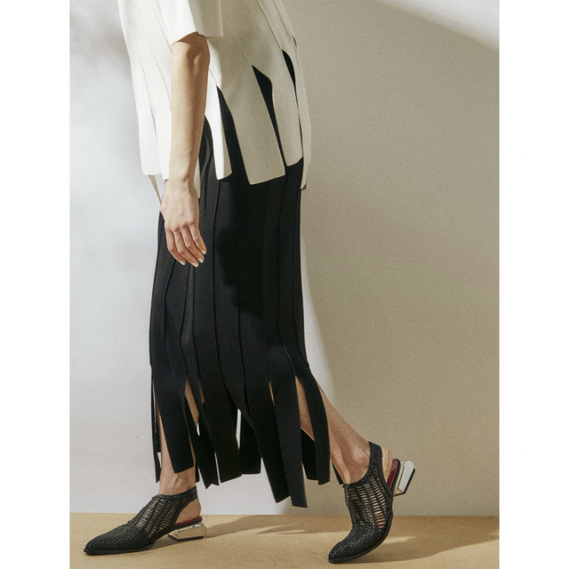 UN3D.(アンスリード)のストラップニットスカート レディースのスカート(ロングスカート)の商品写真