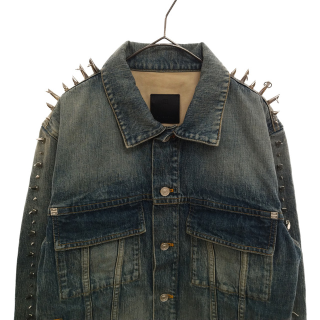 GIVENCHY(ジバンシィ)のGIVENCHY ジバンシィ STUDS DENIM JACKET BM00Q65Y1A スタッズ付き デニムジャケット インディゴ ブルー メンズのジャケット/アウター(Gジャン/デニムジャケット)の商品写真