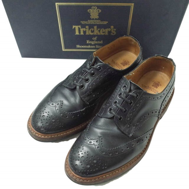 Tricker's トリッカーズ イギリス製 BOURTON バートン フルブローグ ウイングチップシューズ M5633 UK7.5(26cm) ブラック カントリー 短靴 ダイナイトソール シューズ【Tricker's】