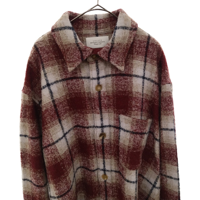 UNUSED アンユーズド 22AW WOOL CHECK SHIRT ウールチェックシャツ レッド US2280