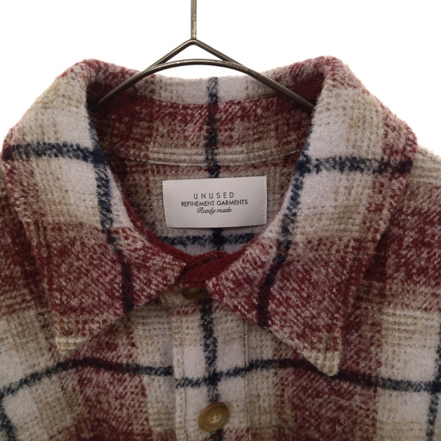 UNUSED アンユーズド 22AW WOOL CHECK SHIRT ウールチェックシャツ レッド US2280