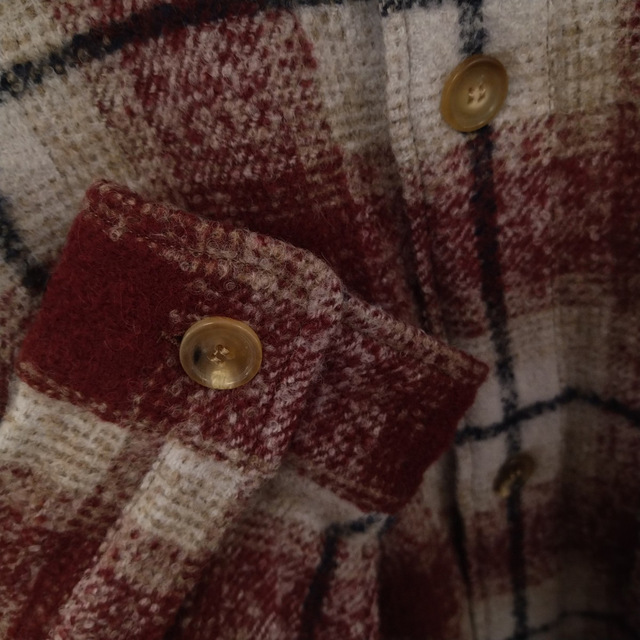 UNUSED アンユーズド 22AW WOOL CHECK SHIRT ウールチェックシャツ レッド US2280