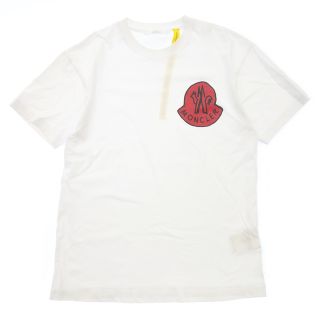 モンクレール(MONCLER)のモンクレール ジーニアス 半袖Tシャツ カットソー ビッグロゴ メンズ S 白(Tシャツ/カットソー(半袖/袖なし))