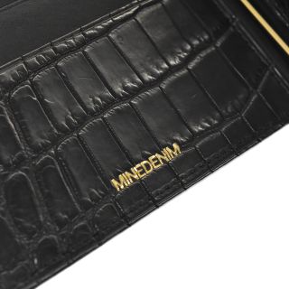 MINEDENIM マインデニム クロコ型押し カードケース 財布 ウォレット ブラック